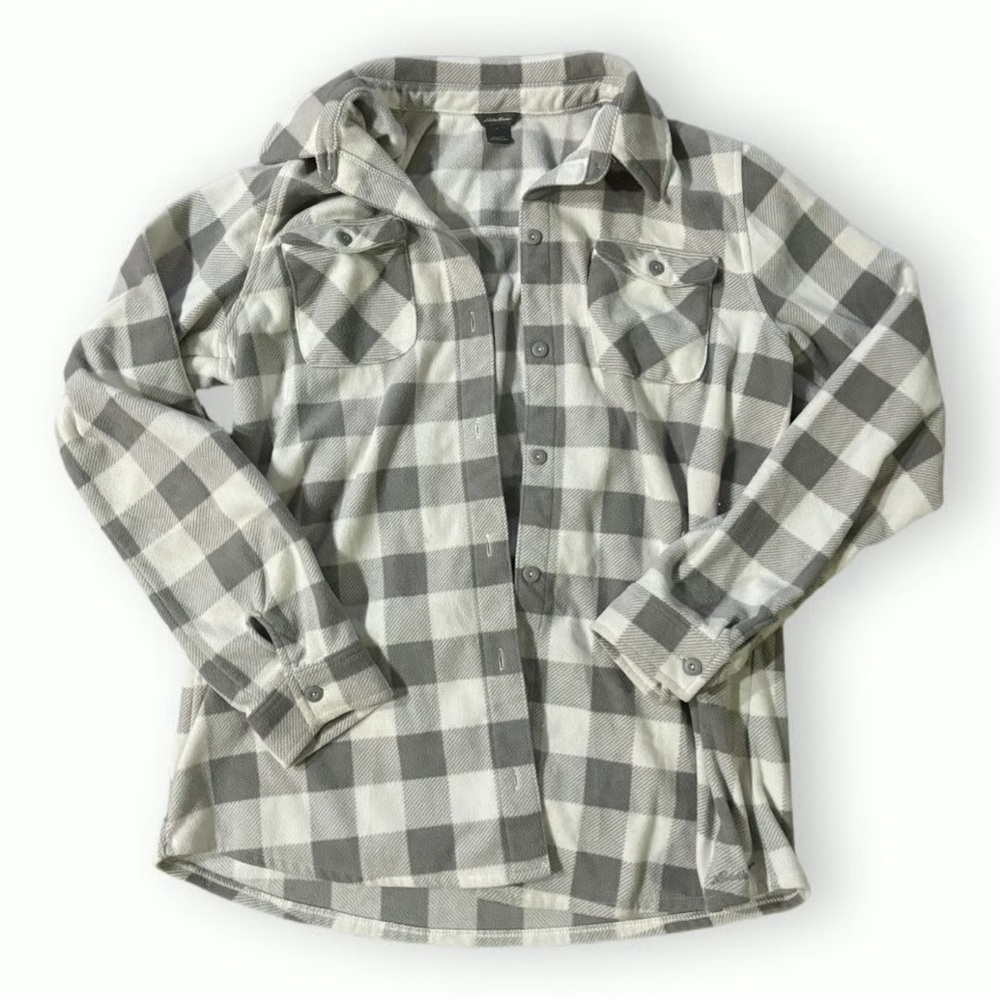 Eddie Bauer Plaid Fleece Button-Up Shirt